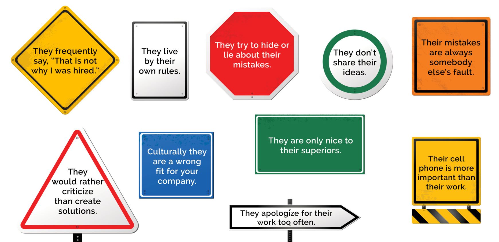 Top warning signs of a bad employee