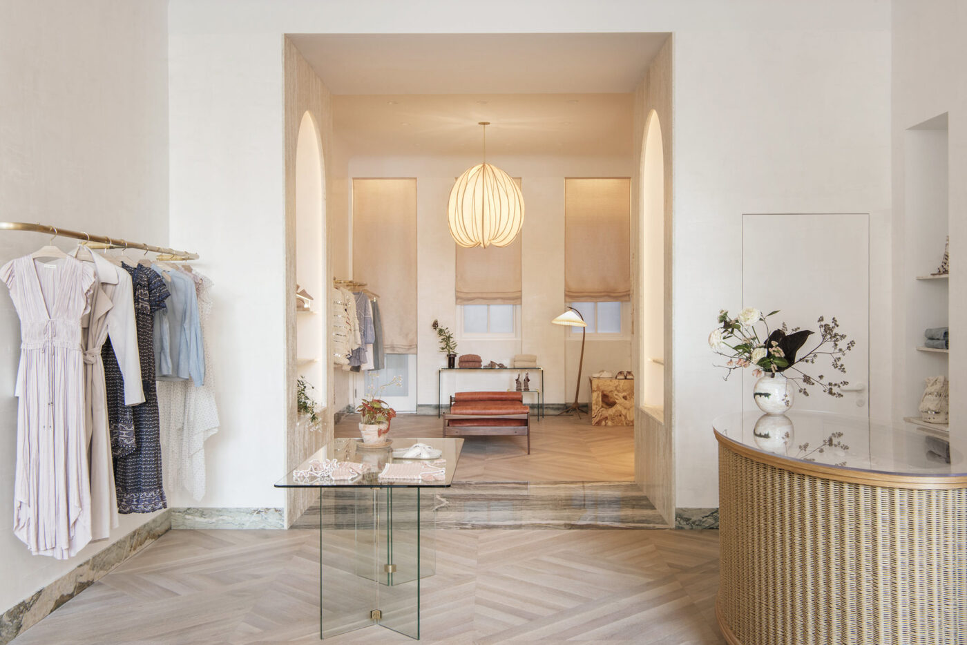 A spacious and bright clothes boutique