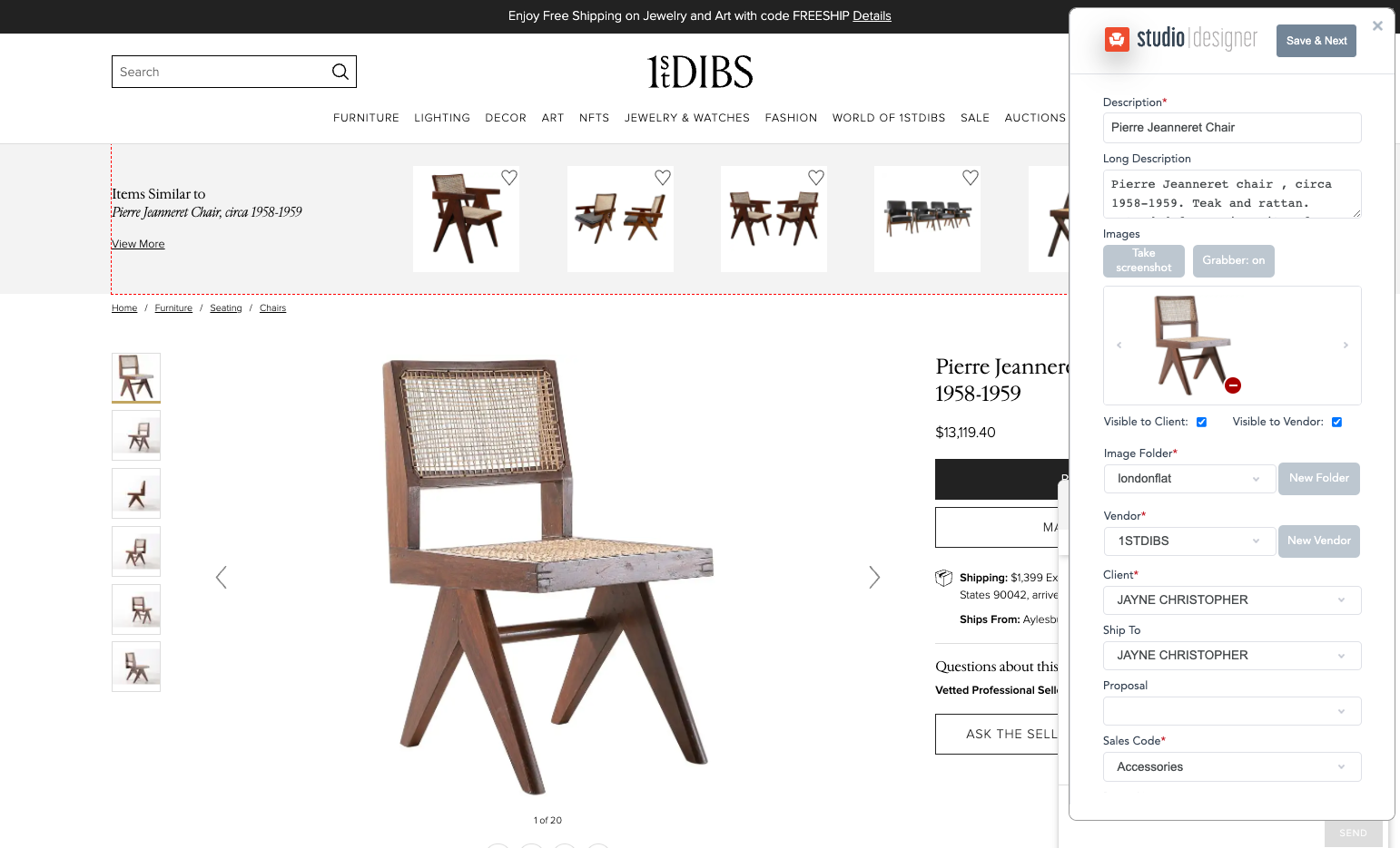 Wooden chair in the online store