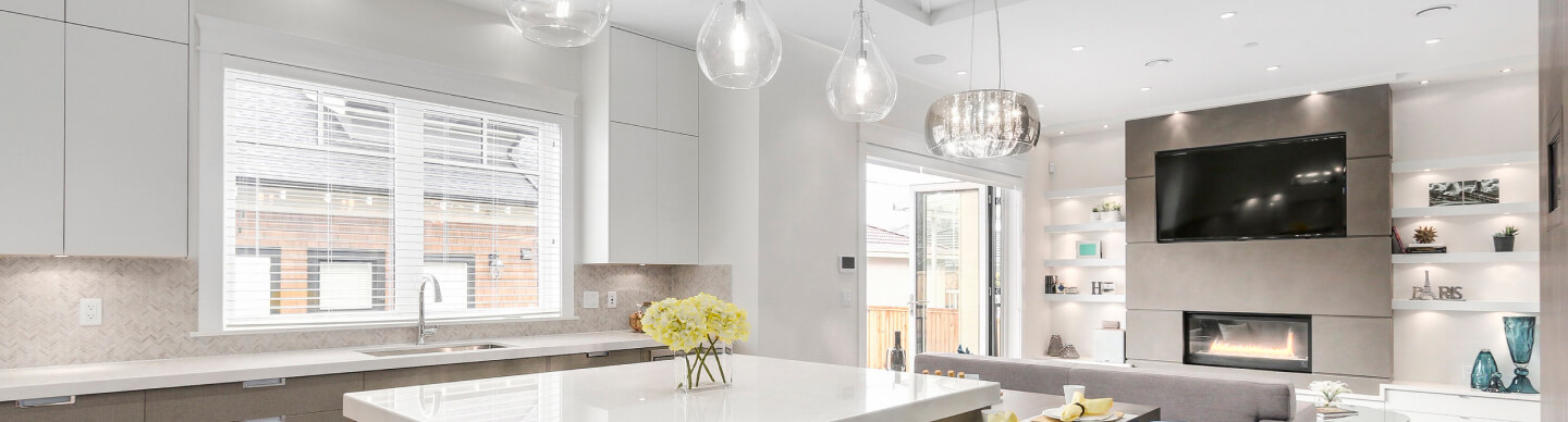 Kitchen connected to the living room