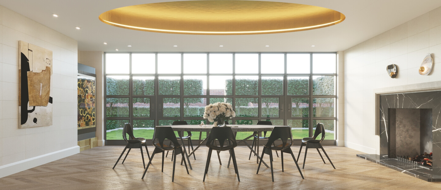 Spacious dining room