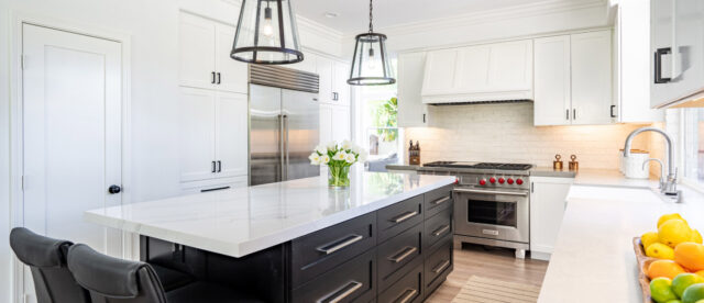 Kitchen with white furnitures