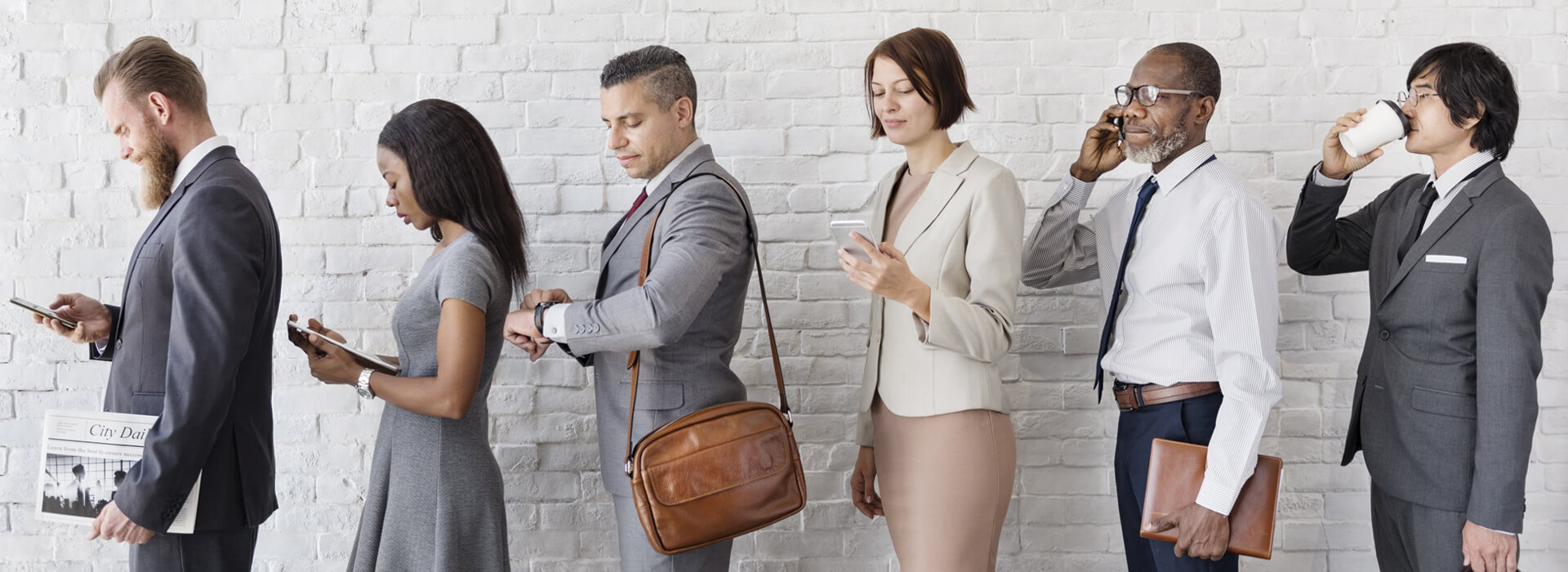 Group of people standing in line