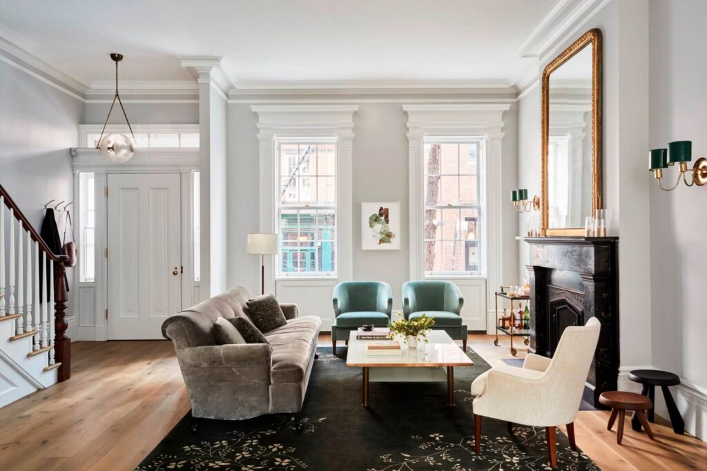 Cozy living room with fireplace