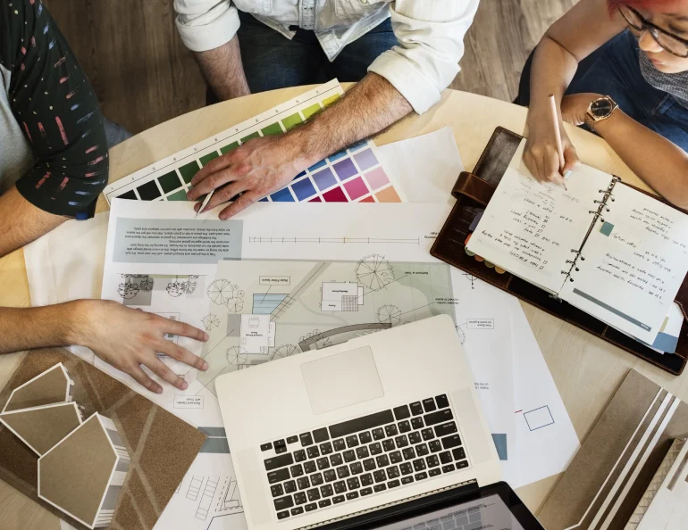 Interior designer working on the project