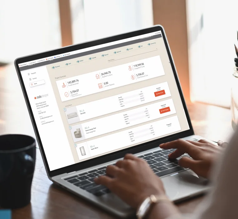 Laptop displaying Studio Designer application